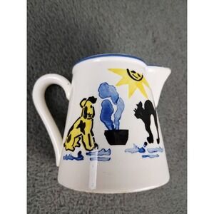 Schramberg Creamer Handpainted Cat & Dog Germany Made Worn Kitschy Happy Cottage